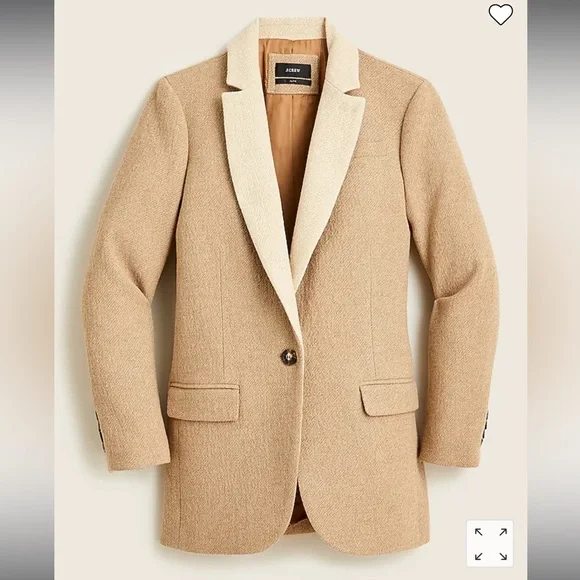 *NWT* J.Crew Alfie Blazer with Contrast Collar in Italian Cotton-Wool - Picture 2 of 6